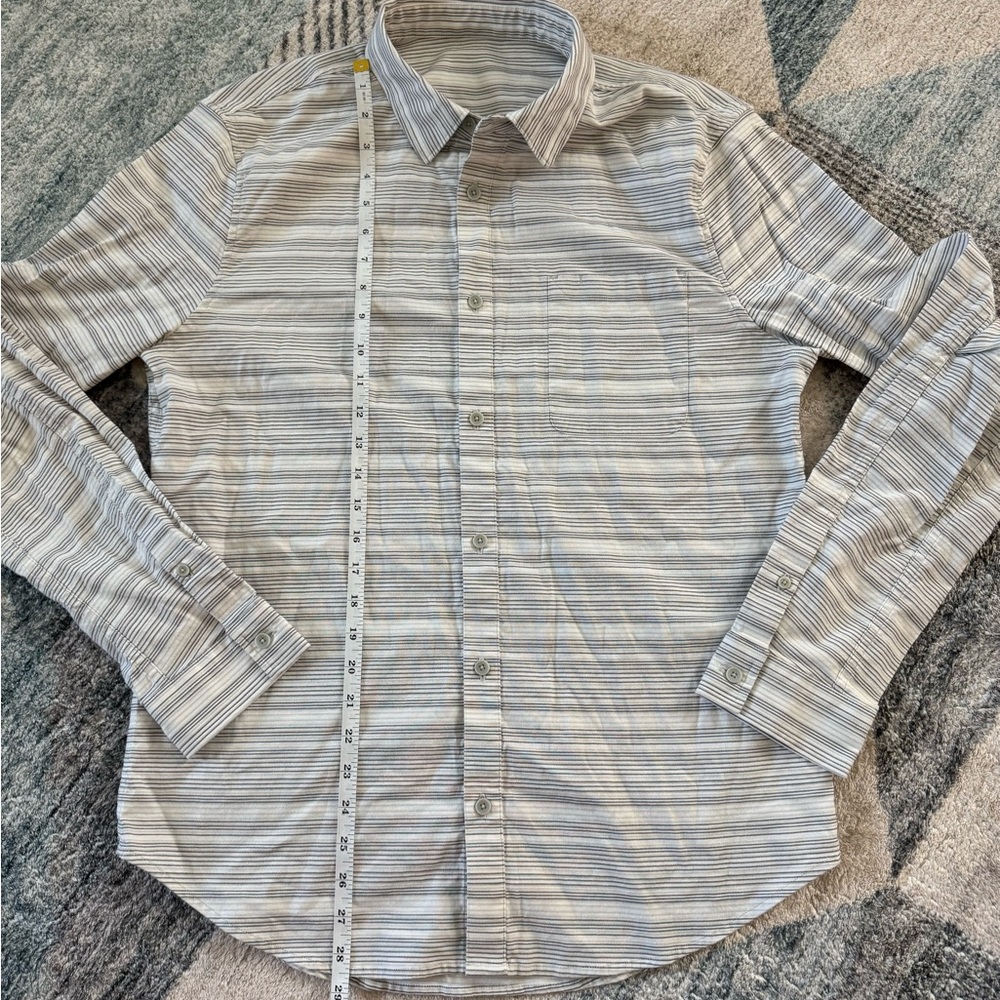 lululemon athletica Striped Blue and Gray Men's Shirt